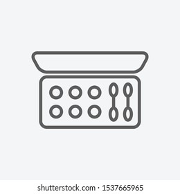 Eye shadow palette icon line symbol. Isolated vector illustration of  icon sign concept for your web site mobile app logo UI design.