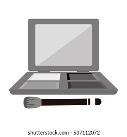 eye shadow palette  icon over white background. makeup concept. vector illustration