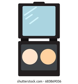 Eye shadow palette icon, vector illustration flat style design isolated on white. Colorful graphics