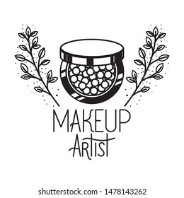 eye shadow palette on white background