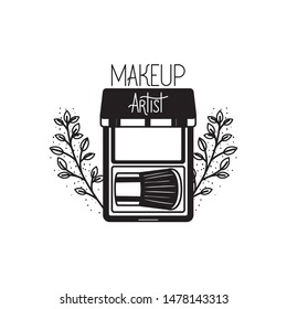 eye shadow palette on white background