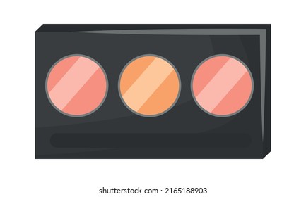 Objeto vector de color semiplano de la paleta de sombra ocular. Elemento de tamaño completo sobre blanco. Maquillaje y belleza. Producto cosmético simple ilustración de estilo de dibujos animados para diseño gráfico web y animación