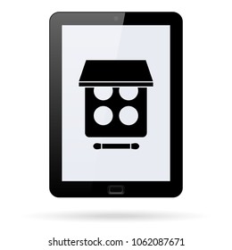 eye shadow  palette vector icon on a realistic tablet . Flat design style
