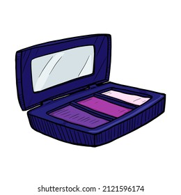 ilustración de vector de paleta de sombra de ojos en fondo blanco