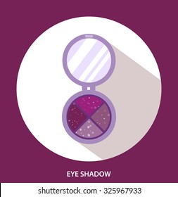 Eye shadow, woman cosmetics, flat, eye makeup. Beauty store, shop