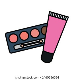 eye shadows and bright make up