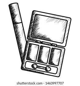 eye shadows and eyelash make up drawing icon