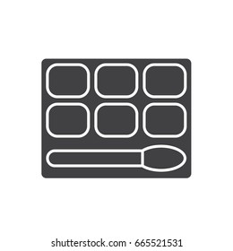 Eye shadows glyph icon. Silhouette symbol. Negative space. Vector isolated illustration
