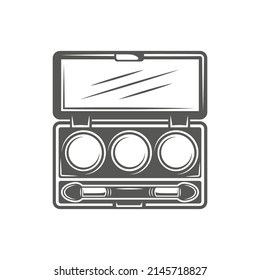 Eye shadows isolated on white background. Cosmetic concept. Vector illustration