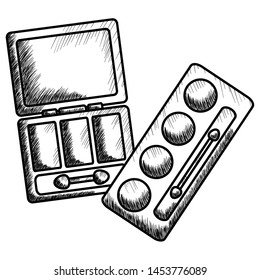 eye shadows make up drawing icon