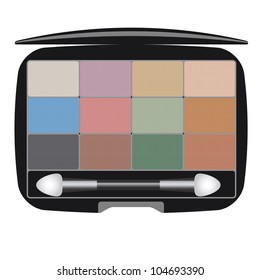 Eye shadows set. Isolated on white background