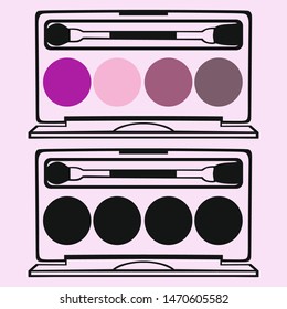 Eye shadows vector silhouette isolated