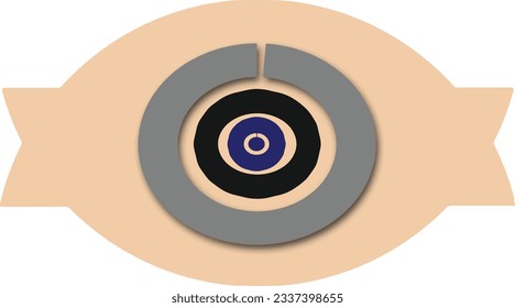 Eye shape 3d camera icon logo is an isolated pink and blue color pattern design ,great for icon ,symbol ,shape and different website and print purposes