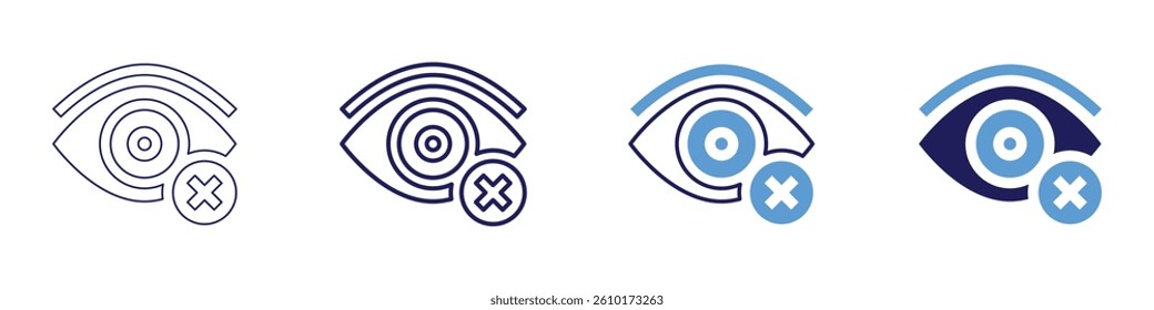 Eye shape enhancement icon in 4 different styles. Thin Line, Line, Bold Line, Duotone. Duotone style. Editable stroke.