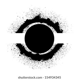 eye shaped circular design background vector