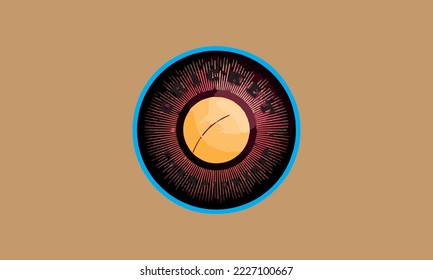 eye shaped cricket vector logo design.