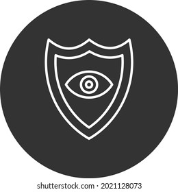 Eye Shield Line Circle Inverted Vector Icon Design