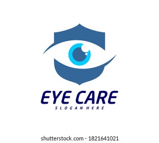 Eye shield logo design vector template, Creative eye logo concept, Icon symbol, Illustration