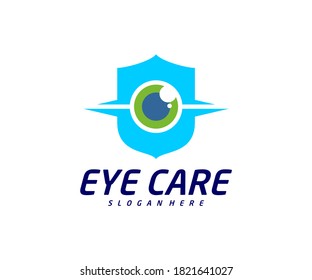 Eye shield logo design vector template, Creative eye logo concept, Icon symbol, Illustration