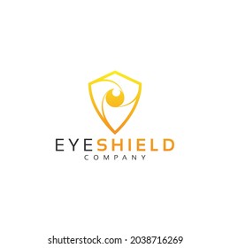 eye and shield logo design vector