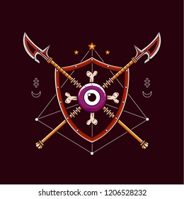 Eye shield Vector Character Cartoon Illustration