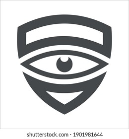 eye shield vector design, simple logo illustration
