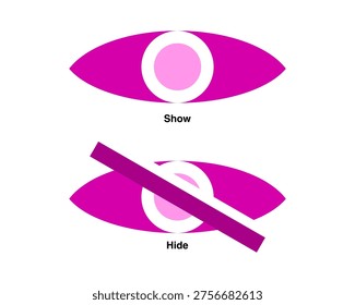 Eye Show and Hide Icons for Visibility Toggle Interface