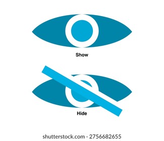 Eye Show and Hide Icons for Visibility Toggle Interface