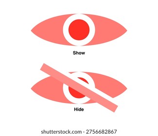 Eye Show and Hide Icons for Visibility Toggle Interface