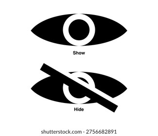 Eye Show and Hide Icons for Visibility Toggle Interface