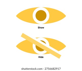 Eye Show and Hide Icons for Visibility Toggle Interface