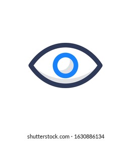 Eye show icon flat outline glyph interface 