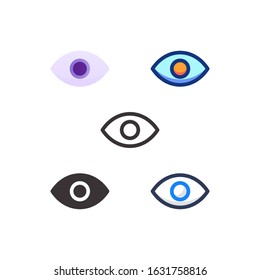 eye show icon flat outline glyph interface