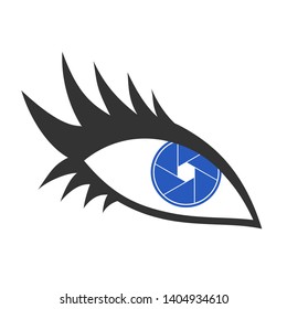 eye with shutter cam symbol