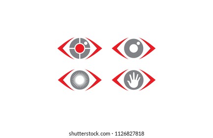 eye shutter logo icon vector