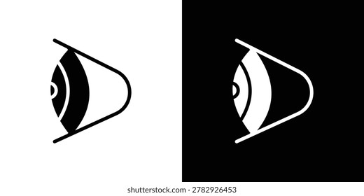Eye side icon flat stock illustrations set