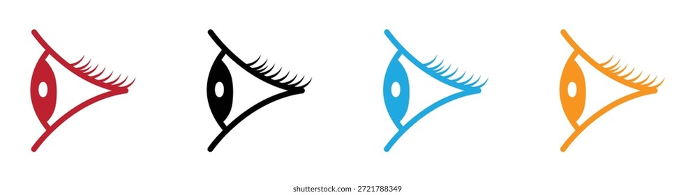Conjunto de diseño de Plantilla de logotipo de icono lateral de ojo. Iconos coloridos del ojo. Icono del lado del ojo para el logotipo de la Plantilla, diseños del Vector.  Iconos vibrantes del ojo para el comercial o el Uso editorial. 