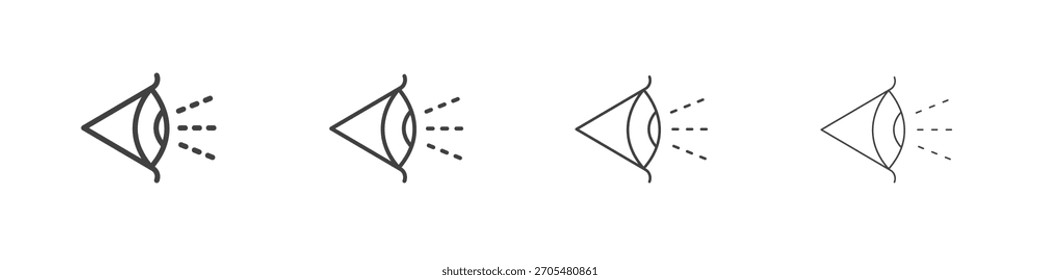 Coleção de vetor de ícone do lado dos olhos, modelo de logotipo de ilustração no estilo de traçados editáveis de linha fina na moda.