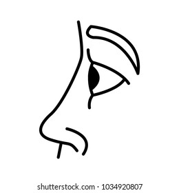 Eye side icon, vector illustration