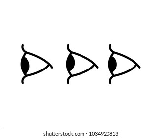 Eye side icon, vector illustration