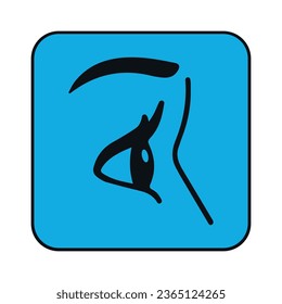Eye side icon, vector illustration on white background