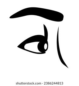 Icono de ojo, ilustración vectorial sobre fondo blanco