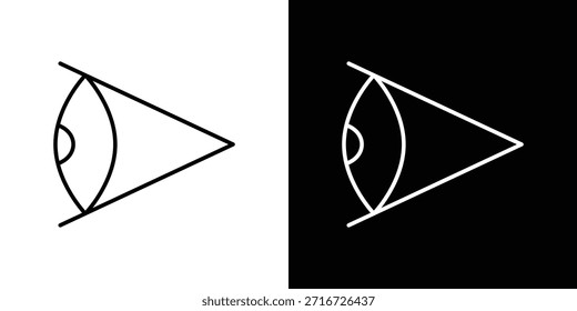 Ícones laterais do olho vetor preto e branco, conjunto de ícones de linha.