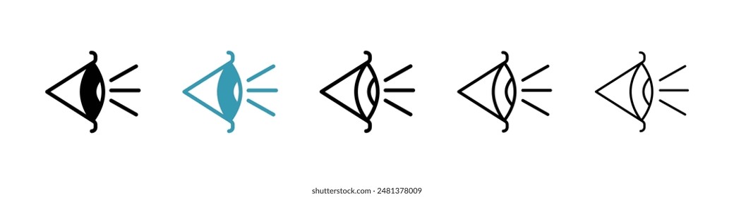 Eye side line icon vector set.