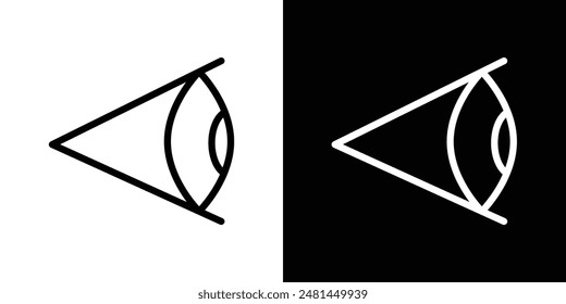 Eye side line icon vector illustration set.