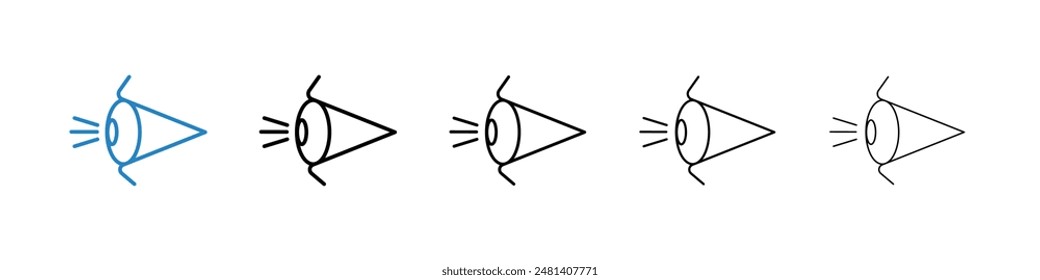 Eye side liner icon vector set.