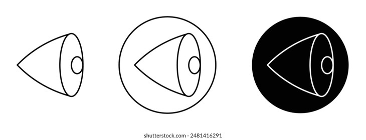 Eye side outlined icon vector collection.