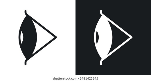 Eye side vector icon set in black color.