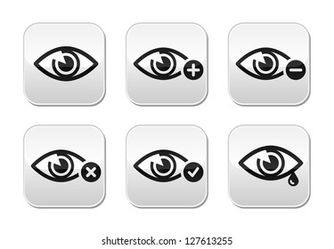 Eye sight buttons set - vector