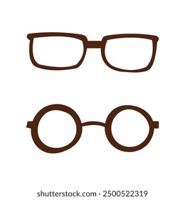 Eye sight glasses set flat doodle illustration. Health and optical concept